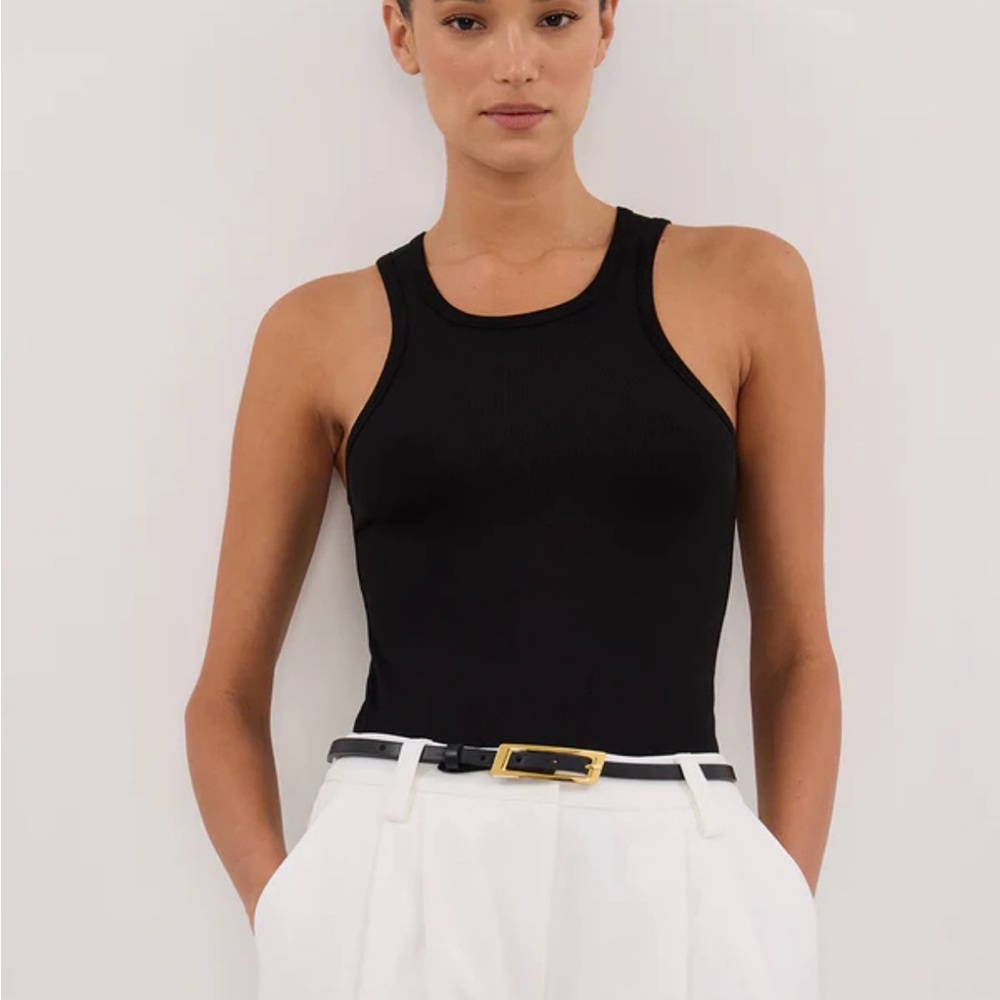 NINA BLACK RACER KNIT TANK